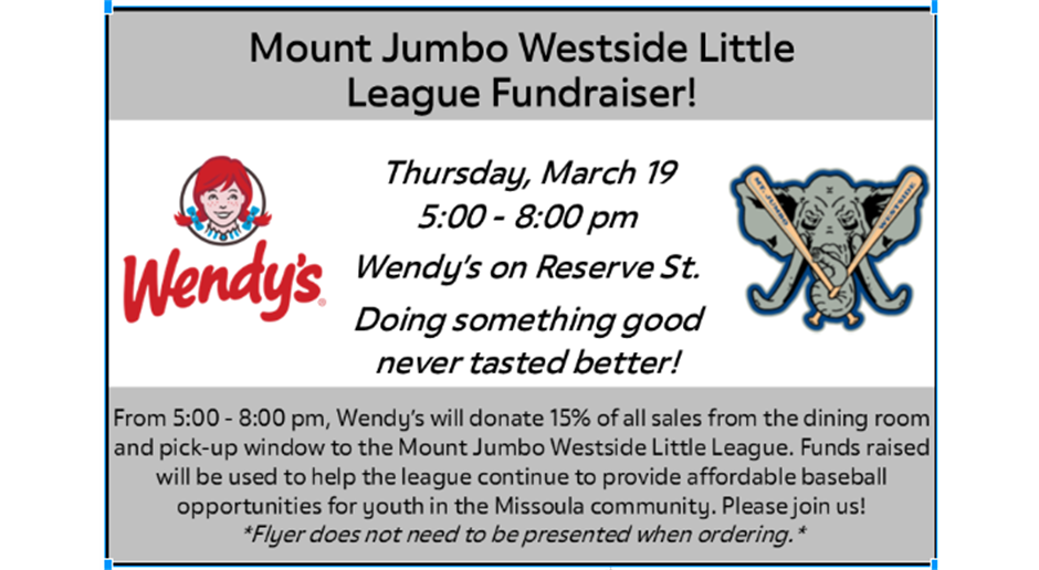 Wendy's MJWSLL Fundraiser